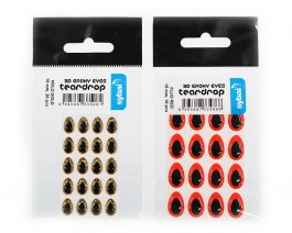 3D Epoxy Teardrop Eyes, Fluo Orange, 7 mm